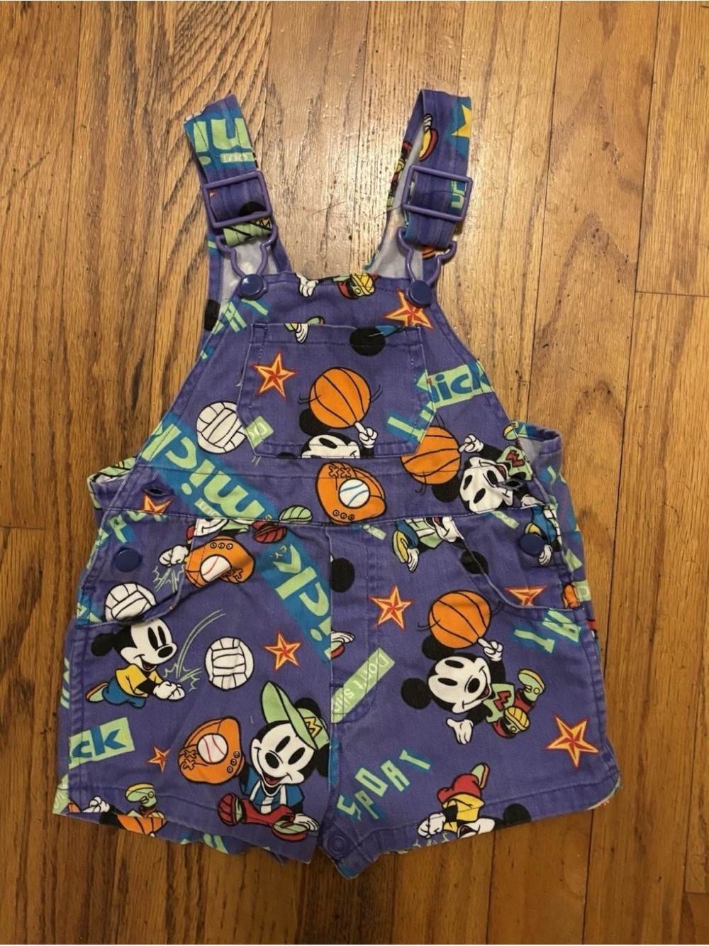 Vintage 90s ONE OF A KIND Disney Mickey Mouse 24mo Overalls